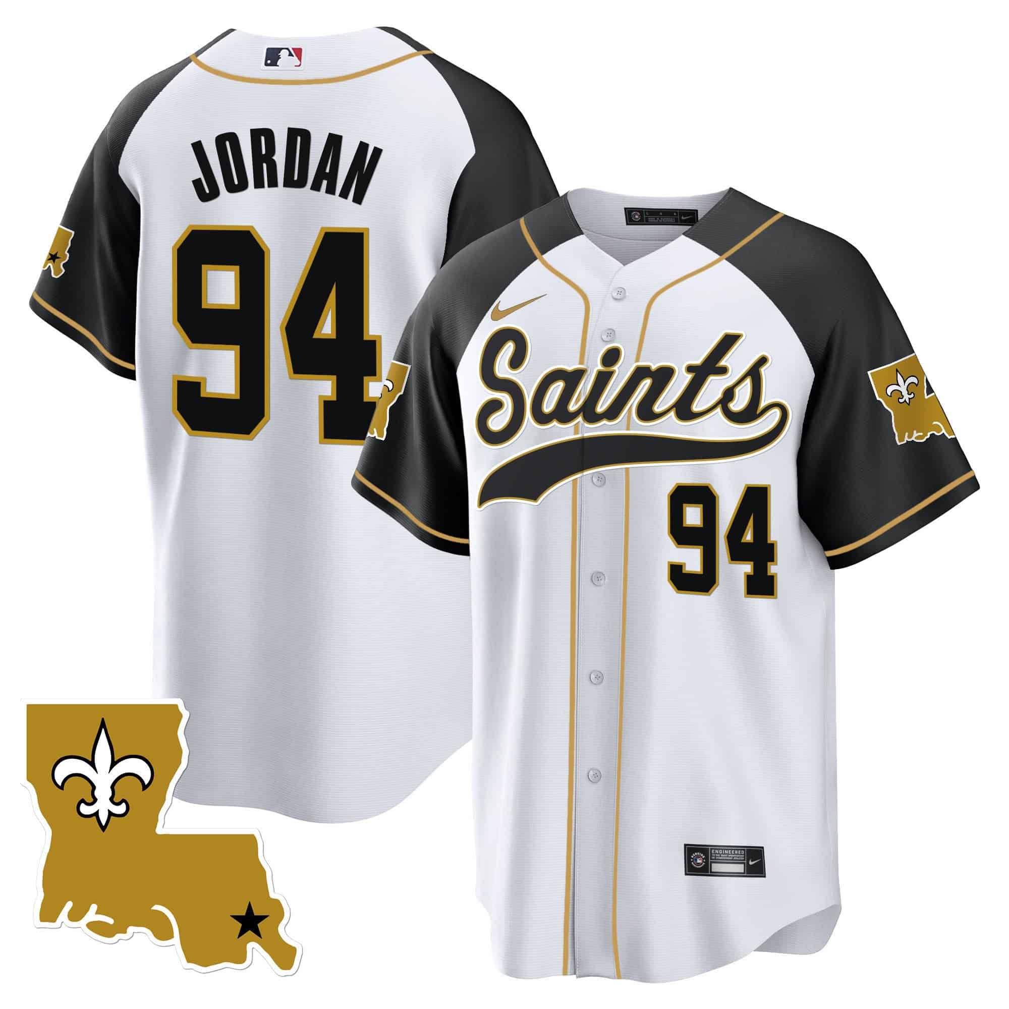 Men New Orleans Saints #94 Jordan White 2024 Nike 1987 Legacy Cool Base NFL Jersey style 1